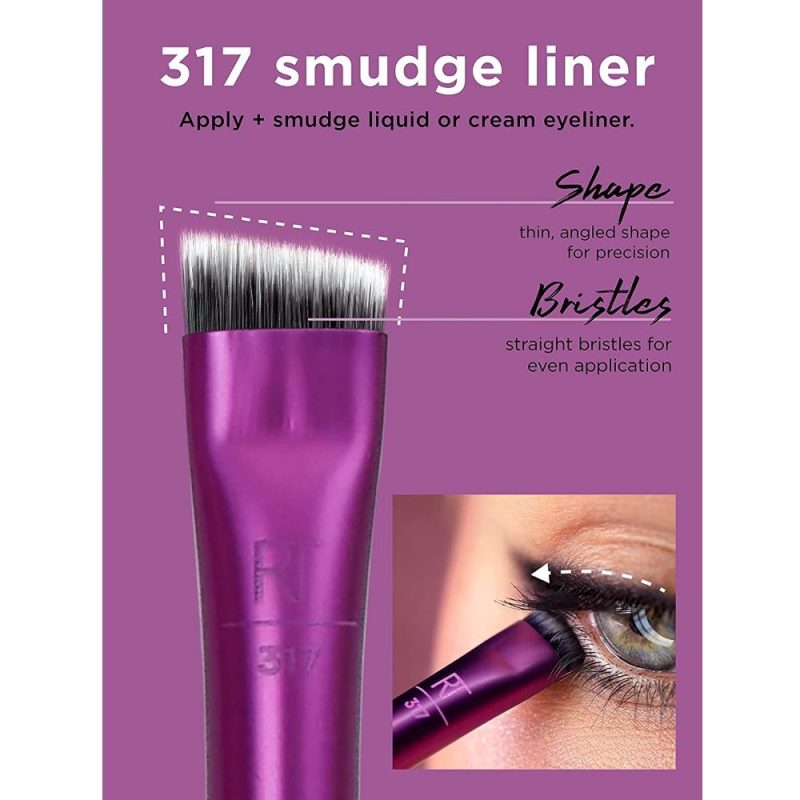 Real Techniques Artist Essentials Brush for Foundation + Contour + Highlighter + Blush + Liner + Lipstick - Image 4