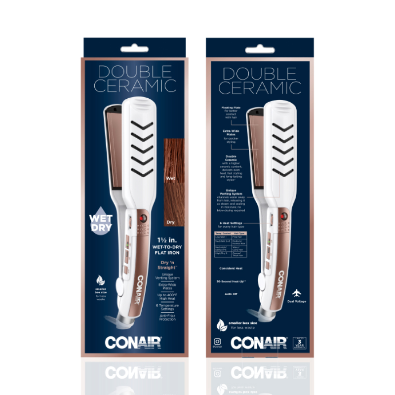 Conair Double Ceramic 1.5-inch Wet-to-Dry Flat Iron - Image 4