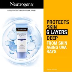 Alternative view of Neutrogena Ultra Sheer® Dry-Touch Oxybenzone-Free Sunscreen Lotion Broad Spectrum SPF 70, 88 mL